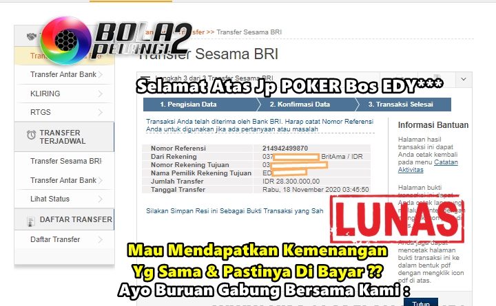 Pemenang POKER ONLINE 18 November 2020
