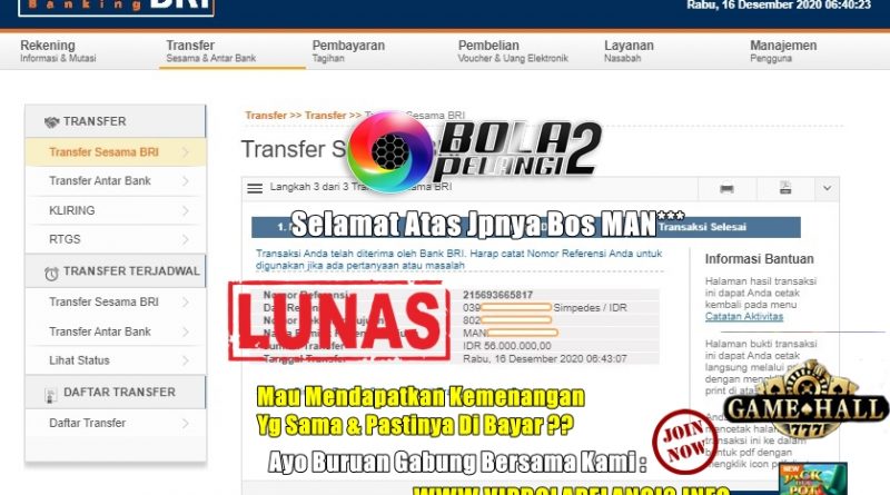 Pemenang SLOT ONLINE 16 Desember 2020