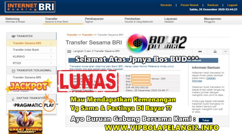 Pemenang SLOT PRAGMATIC PLAY 26 Desember 2020