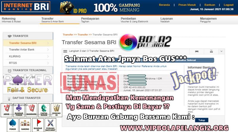 Pemenang POKER ONLINE 16 Januari 2021