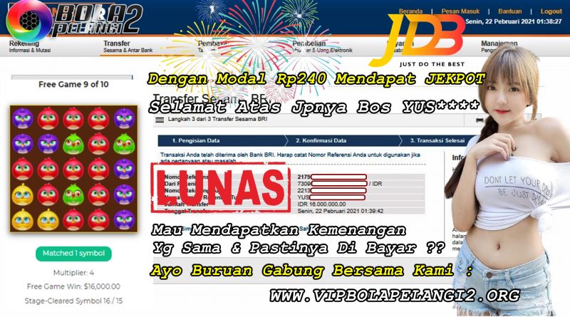 Pemenang SLOT JDB 22 Febuary 2021