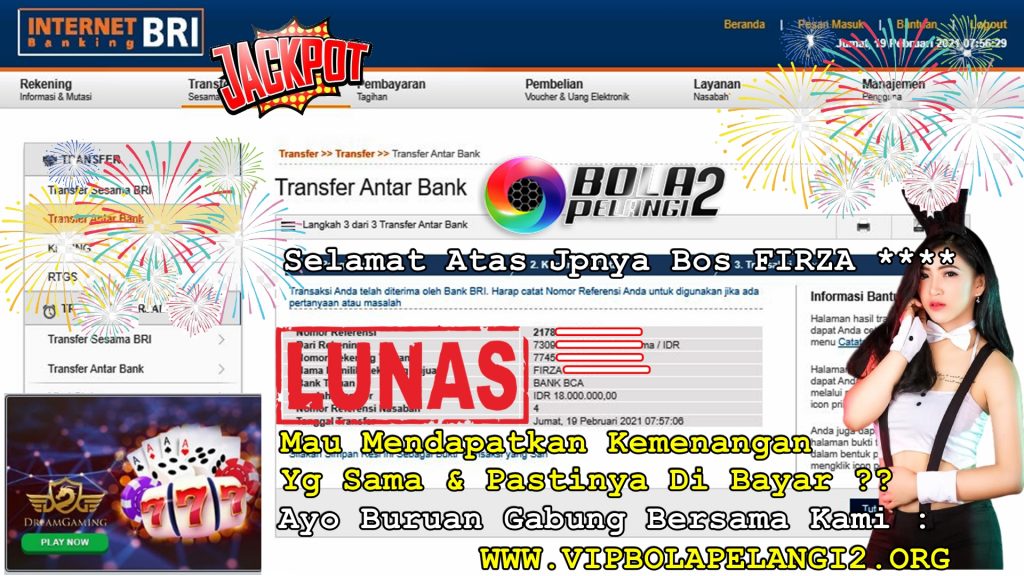 Pemenang CASINO ONLINE 19 Febuary 2021