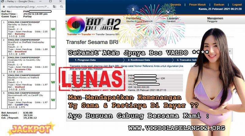 Pemenang MIX PARLAY 25 Febuary 2021