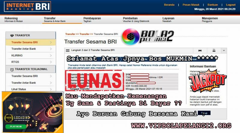 Pemenang CASINO ONLINE 28 Maret 2021