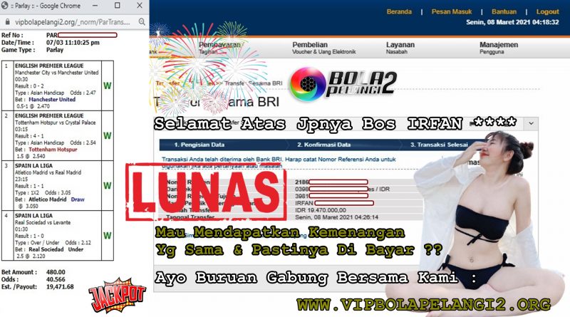 Pemenang MIX PARLAY 08 Maret 2021
