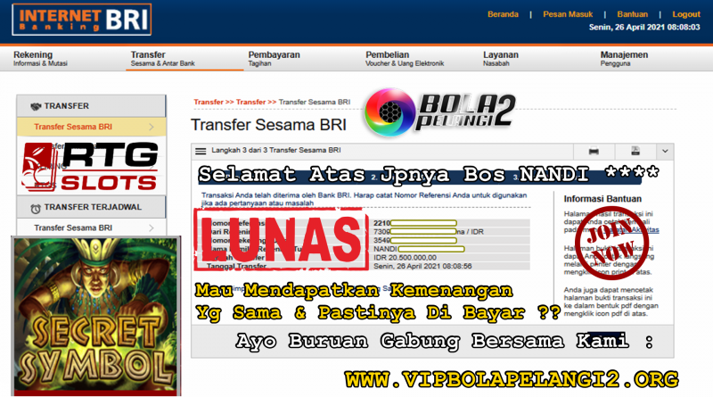 Pemenang SLOT RTG 26 April 2021