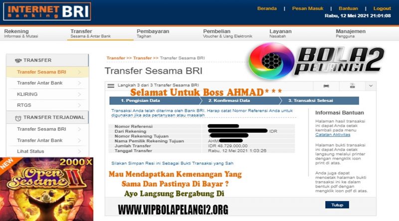Pemenang SLOT JDB 12 MEI 2021