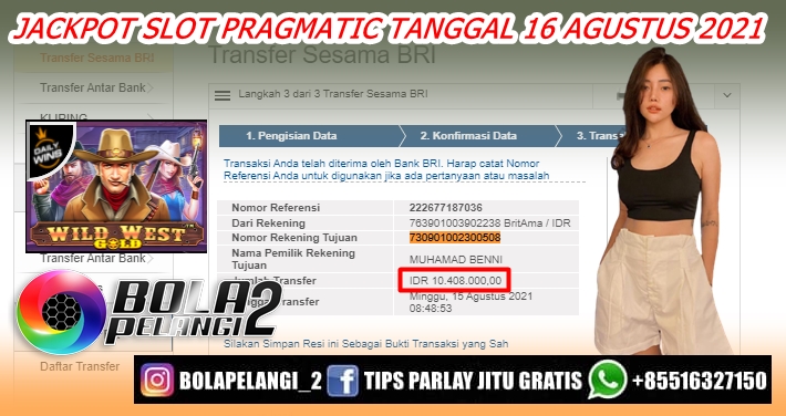 JACKPOT SLOT PRAGMATIC TANGGAL 16 AGUSTUS 2021