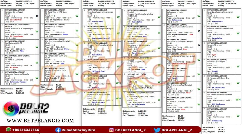 JACKPOT PARLAY HINGGAT PULUHAN JUTA RUPIAH TGL 9 SEP 2020