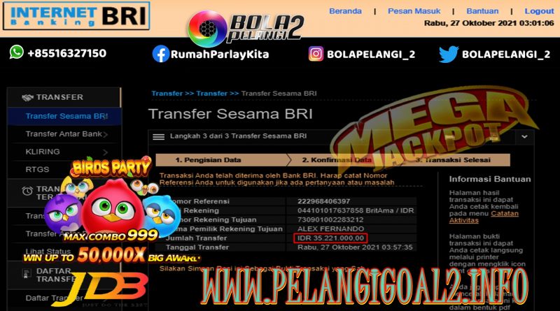 JACKPOT JDB SLOT PAGI INI 35 JUTA TGK 27 OKTOBER 2021